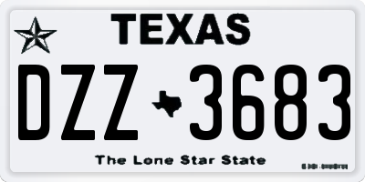 TX license plate DZZ3683