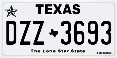 TX license plate DZZ3693