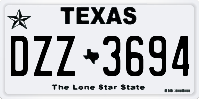 TX license plate DZZ3694