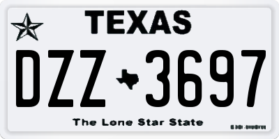 TX license plate DZZ3697