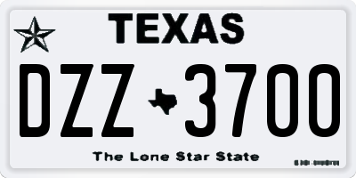 TX license plate DZZ3700