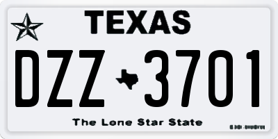 TX license plate DZZ3701