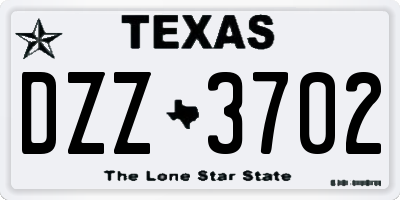 TX license plate DZZ3702