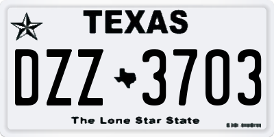 TX license plate DZZ3703
