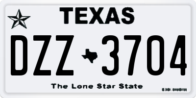 TX license plate DZZ3704