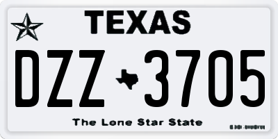 TX license plate DZZ3705