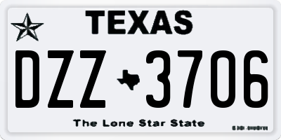 TX license plate DZZ3706