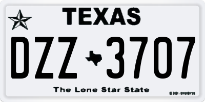 TX license plate DZZ3707