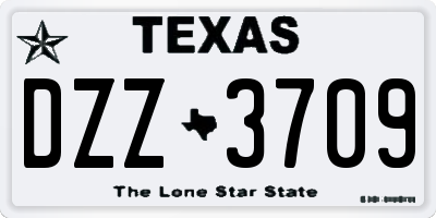 TX license plate DZZ3709