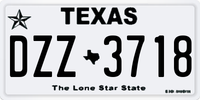 TX license plate DZZ3718