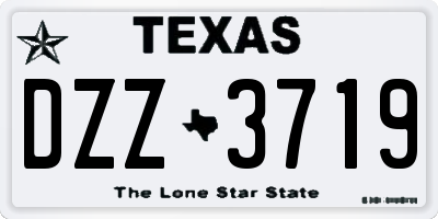 TX license plate DZZ3719