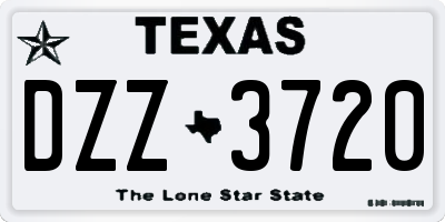 TX license plate DZZ3720