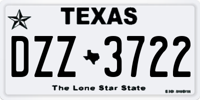 TX license plate DZZ3722