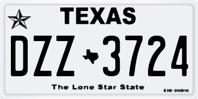 TX license plate DZZ3724