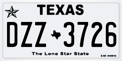 TX license plate DZZ3726