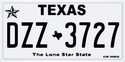 TX license plate DZZ3727