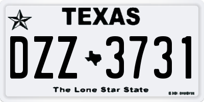 TX license plate DZZ3731