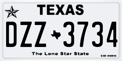TX license plate DZZ3734