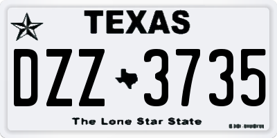 TX license plate DZZ3735