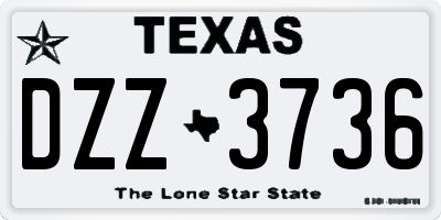 TX license plate DZZ3736