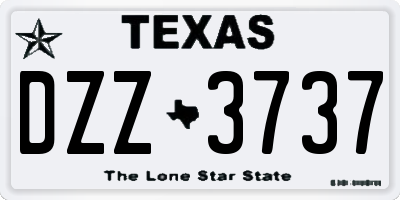 TX license plate DZZ3737