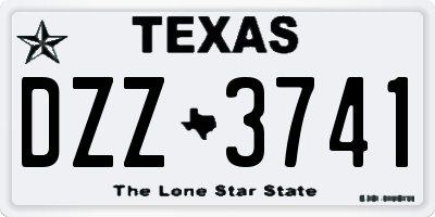 TX license plate DZZ3741