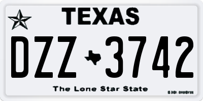 TX license plate DZZ3742