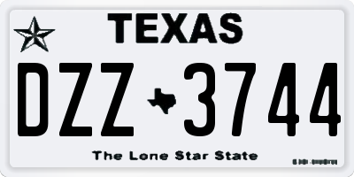 TX license plate DZZ3744
