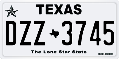 TX license plate DZZ3745