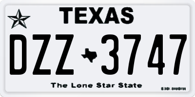 TX license plate DZZ3747