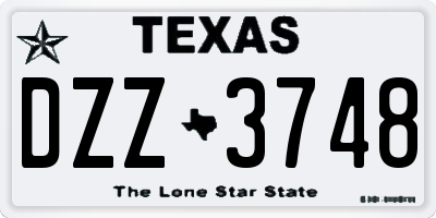 TX license plate DZZ3748