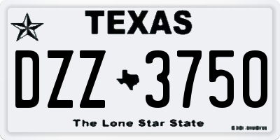 TX license plate DZZ3750