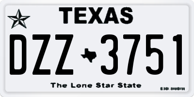 TX license plate DZZ3751