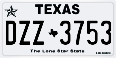 TX license plate DZZ3753