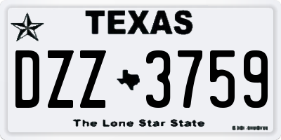 TX license plate DZZ3759