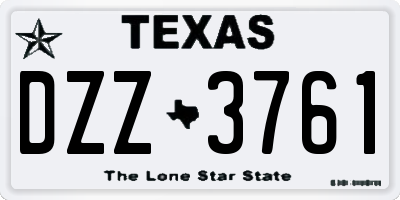 TX license plate DZZ3761