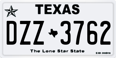 TX license plate DZZ3762