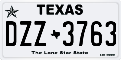 TX license plate DZZ3763