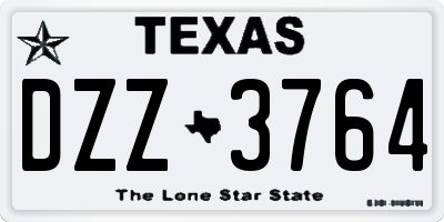 TX license plate DZZ3764