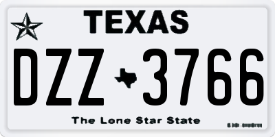 TX license plate DZZ3766