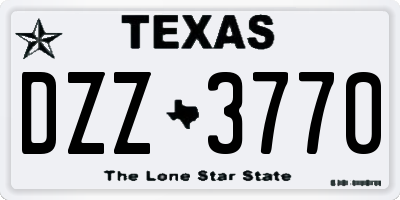 TX license plate DZZ3770