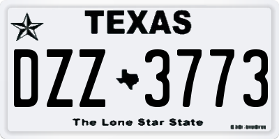 TX license plate DZZ3773