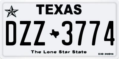 TX license plate DZZ3774