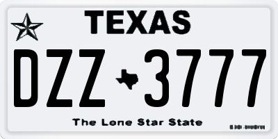 TX license plate DZZ3777