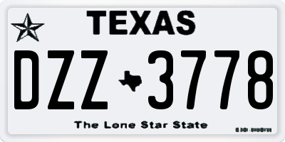 TX license plate DZZ3778