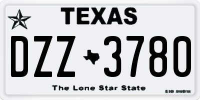 TX license plate DZZ3780