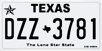 TX license plate DZZ3781