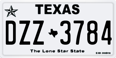 TX license plate DZZ3784