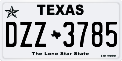 TX license plate DZZ3785