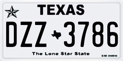 TX license plate DZZ3786